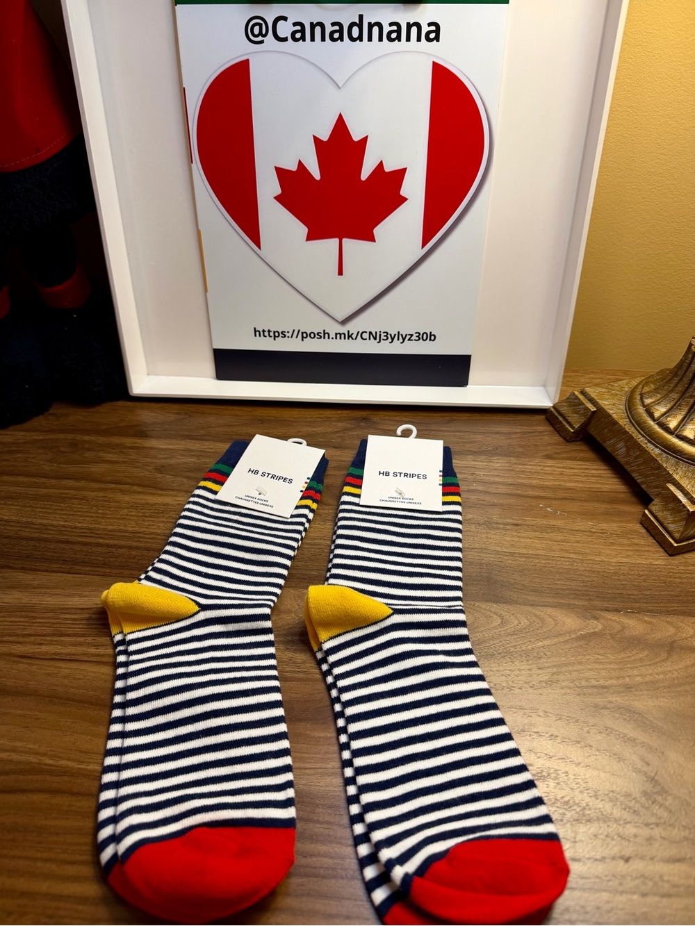 Unisex S/M HB Stripes Socks -2 prs